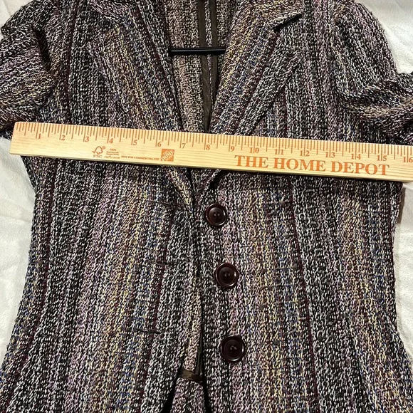 Ladies blazer purplish black brown knit-S - Picture 3 of 9